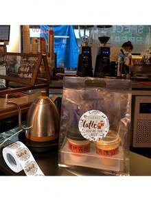 500pcs Coffee Latte Themed Thank You Stickers, 1 Inch Round, Coffee Festival Party Gifts, Recommended For Handmade Business Owners, Gift Cards, DIY Decoration Packaging, PVC Stickers Scrapbook Supplies Scrapbooking - 500 Coffee Thank You Stickers - View 3