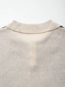 Áo thun nam tay ngắn cổ polo dáng rộng, họa tiết hình thoi cổ điển, chất liệu dệt kim nhẹ, màu xám nhạt, thích hợp cho mùa xuân/hè. - Màu Xám nhạt - Xem 8