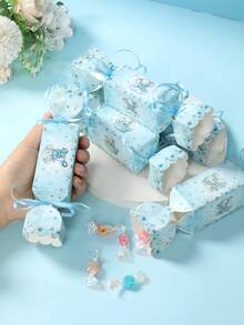 6个蓝色小象礼盒，蓝色小象主题派对糖果盒，蓝色小象一周岁生日礼盒，婴儿派对装饰，性别揭晓派对装饰，婚礼回礼盒，蓝色小象派对装饰，桌面装饰，蓝色小象一周岁生日派对用品，生日礼盒 - 藍色小象 - 查看 4