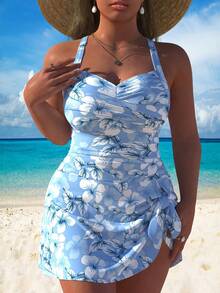 Fusanghua Plus Size Women's One-Piece One-Piece One-Piece Swimsuit - 彩色 - 查看 1