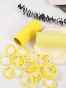 200/100/50/10 Stück nahtlose Haargummis ohne Beschädigung, elastische Haarbänder für dickes, schweres, lockiges Haar, hochdehnbar, Pferdeschwanz-Halter, ärgerlose Haargummis, Accessoires für Frauen und Mädchen, Sport und Alltag, leuchtend gelb & hellgelb, Pferdeschwanz-Halter, Gummibänder, Scrunchies, Haarseil-Elastikband - Gelbton - Übersicht 5