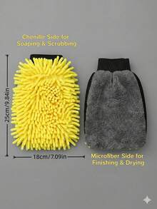 YITUMU 1只/2只装超细纤维绒面洗车手套，双面防刮清洁手套，超强吸水绒面洗车手套和毛巾套装，专业汽车美容和家居清洁用品 - A - 查看 7