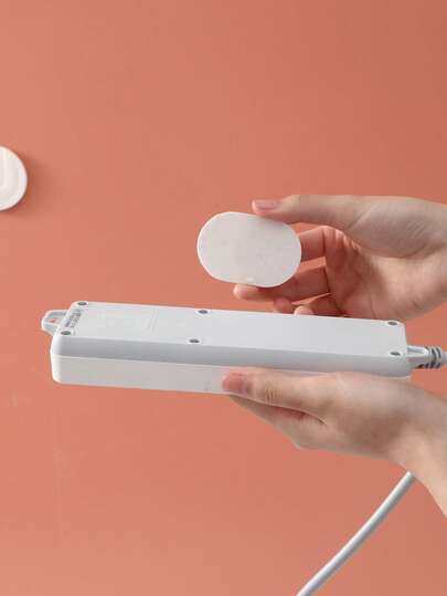 1/5/10pcs Wall Mounted Plug Hook Holder - Self-Adhesive Plug-In Socket Bracket, No Drilling Required, Removable & Reusable, Space-Saving Switch Panel Organizer, Suitable For Kitchen And Bathroom, White Plastic Outlet Cover Fits Most Power Sockets