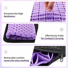 AceOrbit 3 Pack Gel Seat Cushion For Long Sitting Pressure Relief Gel Chair Cushions For Hip Pain, Soft & Breathable Comfy Cushion For Office Chair, Wheelchair & Car - 紫色,黑色 - 查看 3