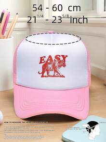 1pc Men's & Women's "Tiger EASY" Printed Baseball Cap Adjustable Design, Lightweight And Comfortable To Wear Ideal For Hiking, Mountaineering, Travel, And Outdoor Sports Unisex Baseball Cap For Men And Women Casual Streetwear Fashion Hat,Beach,Holiday - Multicolor - View 10