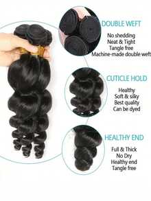 Remy真人发散波纹发束 #1B 自然黑双层发片防毛躁不掉发女士圣诞礼物新年派对假发节日假发节日造型 - SNatural - 查看 8