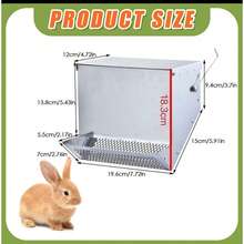 金属兔子喂食器，小型动物喂食器，可悬挂或放置于地面 - 綠色 - 查看 2