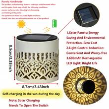 1个太阳能围栏灯,户外壁灯,镂空设计,LED太阳能灯,适用于花园、庭院、露台、楼梯照明,也可用于花园、草坪、露台、楼梯、生日派对装饰、庭院花园装饰、前门装饰、圣诞节和万圣节派对庭院装饰、斋月灯笼、斋月装饰 - TY-K223 - 查看 17