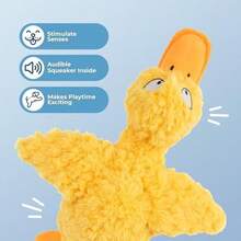 Best Pet Supplies Interactive Squeaky Dog Chew Toy, Ideal Dog Toys For Chewers, Small, Medium & Large Dogs, And Fetch Lovers - Ducky Doodle (Yellow), Large - / - Xem 2