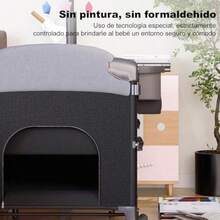 cunas para bebésMYXSRI Cuna para Bebe Cuna Colecho para Bebe Junto a La Cama con Cambiador de Pañales Colchón Barra de Juguetes Bolsa Organizadora para Recién Nacidos y s Pequeños - negro - Ver 5