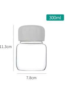 1个/2个装便携式外带玻璃咖啡杯水瓶，带盖牛奶杯饮水杯，耐热茶杯，家用厨房日常密封旅行杯 - 彩色 - 查看 3