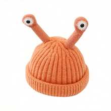 Snail Antenna Hat – Soft Knit Winter Cap For Boys & Girls, Unisex Cozy Warm Hat With Fun Antenna Design, Perfect For Cold Weather - Orange - View 10