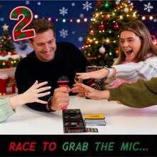 Interactive Music Toy & Board Game: Lucky Egg Family Karaoke With Foam Mic & 125 Bad Lyric Cards, 2-10 Players Party Game For Kids 8+, Perfect Interactive Gift For Festivals & Family Fun - A - Xem 3