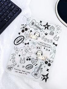 1pc TPU Soft Case With Cute Cat Graffiti Cartoon Pattern, Compatible With IPad Mini 1/2/3/Mini 4/Mini 5/Mini 6/Mini 7/Air/Air 2/9.7/10.2/10.5/Air 4/Air 5/10.9/Pro 11-Inch/10th Gen/Air 11-Inch (M3) 2025/Pad (A16) 11 Inch 11th Generation 2025, A7/A8, Lightweight Ultra-Thin Soft Shell, Cartoon/Personalized/Creative/Adorable, TPU Tablet Protective Cover, Transparent Case, No Pen Slot - Multicolor - View 5