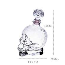 Whiskey Bourbon Tequila Decanter Red Wine Filter Liquor Dispenser Carafe Decanter For Alcohol Personalized Gifts Retirement Gift - 750ml skull - 查看 4