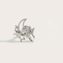 1件时尚可爱月亮、星星和蝴蝶结水钻不锈钢耳环，适合女性日常佩戴 - 彩色 - 查看 7