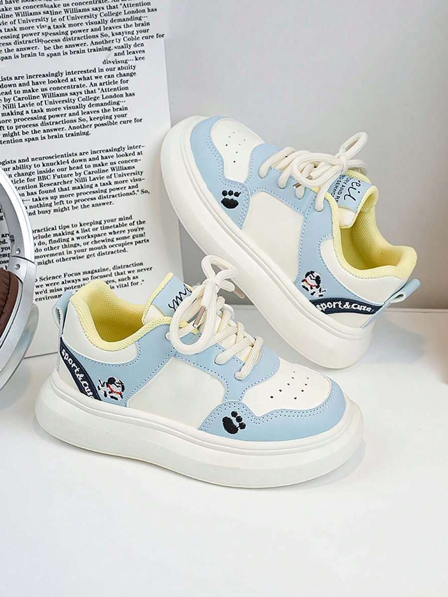 1 Pair Kids Leather Breathable Thick Sole Soft Bottom Non-Slip Casual Sneakers, Versatile Fashion Toddler Walking Shoes For Outdoor, Sports, School, Suitable For Spring, Summer, Autumn, Winter - Blue - View 1