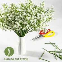 12 PIEZAS/24 PIEZAS Flores artificiales de Gypsophila, flores de Gypsophila falsas a granel, ramos de flores artificiales realistas para bodas, fiestas, decoración del hogar, decoración de habitaciones, decoración de dormitorios, decoración de baños - Blanco - Ver 8