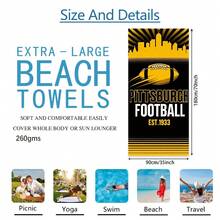 1pc Pittsburgh Football Helmet Design Beach Towel, Super Soft Microfiber Extra Large Beach Blanket, Super Absorbent Bath Towel, Suitable For Travel, Pool, Diving, Surfing, Yoga, Camping, Available In Multiple Sizes, Beach Accessories For Beach, Pool, Travel, Camping, Yoga Bathroom Decor - A - View 21