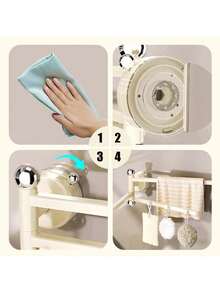 No-Drills 270° Swivel Towel Bar: 3-Arm Suction Cup Holder For Fast Drying & Organizing In Bathroom & Kitchen - Black - View 6