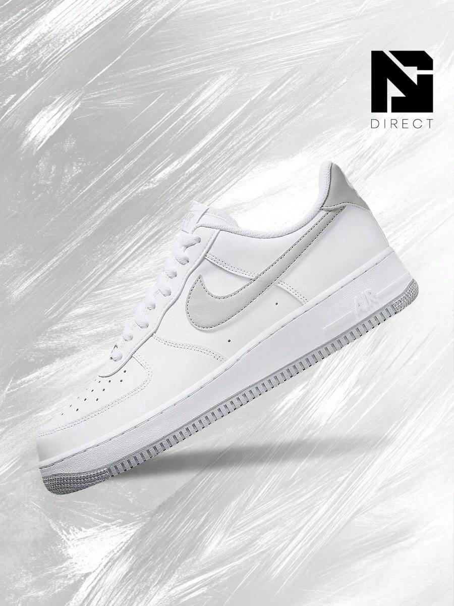 Nike Air Force 1 Low '07 White Light Smoke Grey – Men's Lifestyle Sneakers – Shoes For Man -Vintage-Spring & Summer-Inspired Running Shoes, Shock-Absorbing Comfort, Gym To Streetwear Casual Wear-Mother's Day Gifts-Father's Day Gift– FJ4146 100 - White/White/Light Smoke Grey - 查看 1
