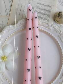 Bộ 2 chiếc (một hộp) Nến hình nón dài màu hồng, dài 9,84 inch, sáp đậu nành không khói, trang trí tiệc cưới, tạo không khí ấm cúng. Nến hình nhánh dài, màu đen, màu đỏ, màu hồng, màu trắng, nến tạo không khí lễ hội, nến ngày Valentine, nến dễ thương và vui nhộn, trang trí nhà cửa. - Nhiều màu - Xem 19