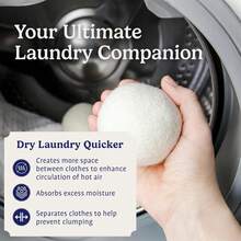 3PCS Tumble Dryer Balls To Reduce Drying Time Replaces Fabric Softener And Dryer Wipes - Wool Dryer Ball - Anti-Hair And - Gift Idea - A - View 6