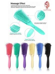 1/3/5件套喷雾瓶梳子套装，包含1个喷雾瓶、1把8齿防静电梳、1把尖尾梳、1把眉刷和1把蓬松梳。男女通用梳子，适用于干湿两用卷发，轻松梳理打结的头发，适合粗细发质，也可用于化妆。5件套混色套装，浴室造型套装，返校必备。 - 均碼 - 查看 7