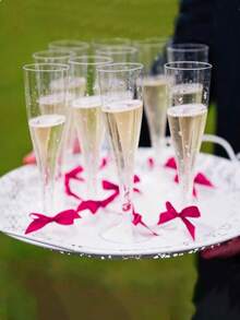 5/10个装可重复使用的4.5盎司透明塑料香槟杯，防碎材质，适合派对、婚礼和大型活动，优雅且易于清洗 - 彩色 - 查看 2