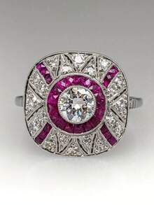 1 chiếc nhẫn Cubic Zirconia lộng lẫy dành cho nữ, thích hợp làm quà tặng đám cưới, lễ đính hôn, kỷ niệm, tiệc tùng hoặc ngày Valentine. - 1 # - Xem 1