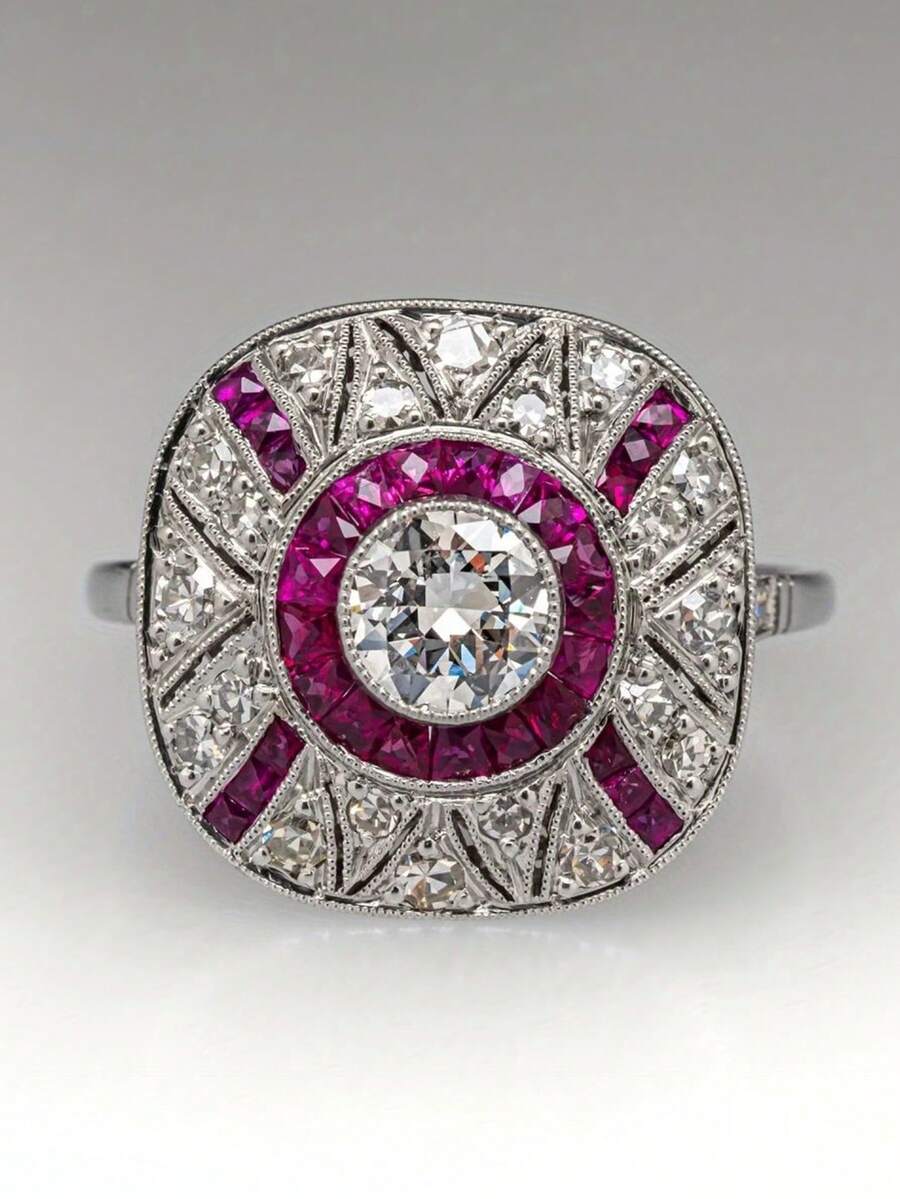 1 chiếc nhẫn Cubic Zirconia lộng lẫy dành cho nữ, thích hợp làm quà tặng đám cưới, lễ đính hôn, kỷ niệm, tiệc tùng hoặc ngày Valentine. - 1 # - Xem 1