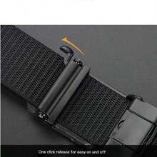 男士帆布多功能休闲棘轮户外训练战术腰带，时尚运动腰带 - 彩色 - 查看 4