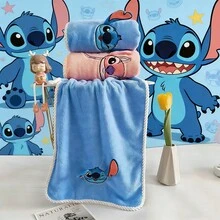 1pc/2pcs Set Stitch Towel Set, Stitch Bath Towel Set, Angel Bath Towel Set, Cute Stitch Bath Towel Set, Embroidered Stitch Towel, Super Soft Bath Towel Set, Gentle Skin-Friendly Bath Towel, Super Absorbent Quick-Dry Bath Towel - Multicolor - View 1
