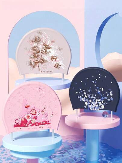 2pcs Large Size Silicone Waterproof Swim Cap - Anti-Slip & Anti-Friction Design, Fashionable Printed Professional Adult Swimming Cap, Comfortable Fit, Suitable For Swimming Training And Daily Use