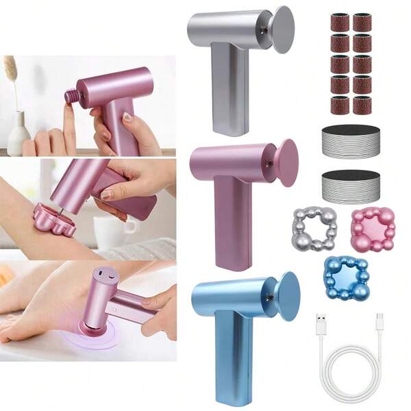 3-In-1 Electric Callus Remover, Nail & Heel Grinder, Foot Care Massage Tool, Rechargeable Foot File, Dead Skin Remover, 1500mAh