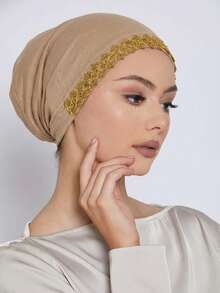 1 chiếc khăn trùm đầu bằng vải jersey màu trơn đính đá lấp lánh dành cho nữ, kiểu dáng bandana, mũ ống thời trang đính kim cương, phụ kiện hijab, mũ hijab đa năng phù hợp cho mọi mùa, mùa hè, đi biển. - Mũ lưỡi trai nhiều màu - Đính đá dập nổi - Xem 15