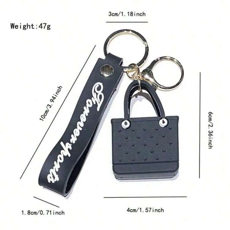 Cute Beach Hole Keychain Portable Simple Mini Car Key Chain Soft Silicone Fashion Seaside Big Basket Hanging Ornaments Bag PZPW - Màu xanh lam - Xem 6