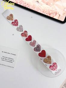 1000pcs/Roll Shiny Heart Stickers, 1 Inch Heart Shaped Stickers, Love Labels For Valentine's Day, Mother's Day, Wedding, Envelope & Gift Packaging Decor, Teacher Easter Gifts Back To School Valentine's Day - Multicolor - View 2