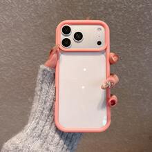 Minimalist Pink Solid Color Material Transparent Acrylic Phone Case Compatible With IPhone 17 Pro Max/17 Pro/17 Air/17/16 Pro Max/16/16 Pro/16 Plus/16E/15/15 Plus/15 Pro/15 Pro Max/11/12/13/14 Pro Max/11 Pro/11 Pro Max/12 Pro/12 Pro Max/13 Pro/13 Pro Max/7 Plus/14 Pro/14 Pro Max/14 Plus Hard Case Spring Pastel Gift - Pink - View 12