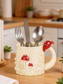 1pc Cute Resin Utensil Holder, Cartoon Character Cutlery Organizer Rack, Suitable For Kitchen Countertop, Great For Storing Chopsticks, Spoons And Other Dining Utensils, Ideal Kitchen Decor And Storage Item (Please Check Size Before Purchase) - Multicolor - View 6