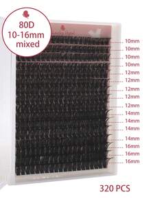 320PCS/288PCS/280PCS/266PCS 60D/80D/100D Faux Mink Eyelashes Cluster Lashes 0.07mm D Curling 10-16mm Mix Natural Eyelashes Extension 3D Russian Strip Volume Individual Eyelash Cluster Makeup Tools(60D 80D Lash Individual Cluster) - Black - View 12