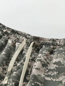 Quần lửng cargo nam mùa hè thời trang, đa năng, họa tiết rằn ri kỹ thuật số, kiểu dáng thường ngày. - Màu vàng - Xem 3