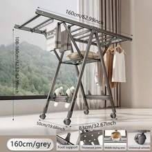 Wäscheständer - Doppellagige, faltbare Wäscheleine + kein Aufbau erforderlich - Übersicht 5