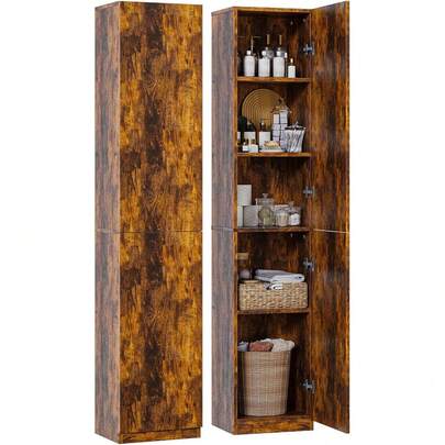 CY  32*30*182CM  Estante Organizador Alacenas Para Cocina Mueble Organizador Alacenas Para Despensa Espacio de Almacenamiento Cinco Niveles Con Puerta de Vidrio El Tamaño es 32*30*182CM