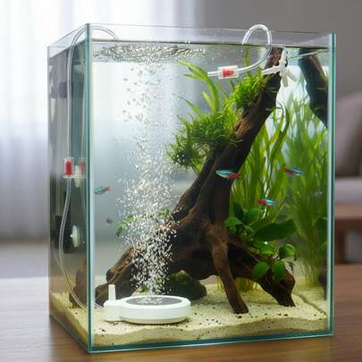 Silent Aquarium Bubble Stone Aerator Oxygen Pump Air Diffuser For Fish Tank