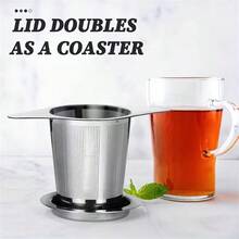 2 PIEZAS Filtro de té - Equipado con filtros de malla duraderos con doble asa, tamaño perfecto, fácil de agarrar, gran capacidad, diseño ergonómico para té suelto, especias, ideal para el hogar, la oficina y las fiestas de té, la cocina, infusor de té de hierbas, estante de almacenamiento de bolsas de té de hierbas, colador de té, filtro de cocina, filtro, taza, tamizado - Multicolor - Ver 5