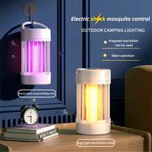 SOKANY Repelente y matamosquitos alimentado por USB, diseño colgante con luz LED y función UV, descarga eléctrica de alta potencia de 360°, funcionamiento silencioso, bajo consumo de energía, adecuado para balcón, jardín, sala de estar y dormitorio, esencial para el control de mosquitos en verano - Multicolor - Ver 4