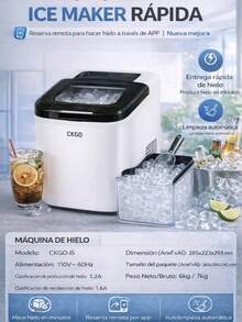 ce Maker Ckgo Inteligente | Maquina Para Hacer Hielo Rapida 9 min - verde menta - Ver 3