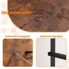 Mesita de noche con 2 cajones, mesita de noche pequeña con cubos de tela extraíbles, mesita de noche, muebles de noche, mesa auxiliar con contenedores de tela para dormitorio, armario - Marrón - Ver 5