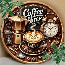 "Coffee Time" Round Metal Tin Sign, Vintage Moka Pot & Latte Art, 8x8 Inch (20x20cm) - Rustic Kitchen Wall Decor, Coffee Bar Station, Cafe Decoration, Retro Clock Plaque, Morning Routine, Espresso Bean, Breakfast Nook, Barista Gift, Waterproof, Printed Rust Effect, Durable Plate, Pre-Drilled Holes, Smooth Edges, Farmhouse,Round Metal Sign,Tin Plaque,Wall Art Decor,Hanging Ornament,Aluminum Sign,2D Flat Print,Vintage Retro,Bistro Decor,Shelf Decor,Round Metal Sign,Tin Plaque,Wall Art Decor,Hanging Ornament,Aluminum Sign,2D Flat Print,Vintage Retro,Bistro Decor,Shelf Decor - Nhiều màu - Xem 8
